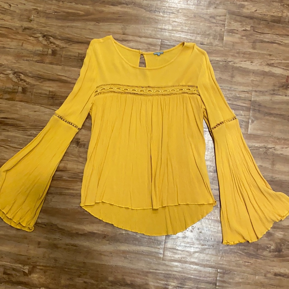 💛Mustard Yellow Bohemian Blouse—Medium
